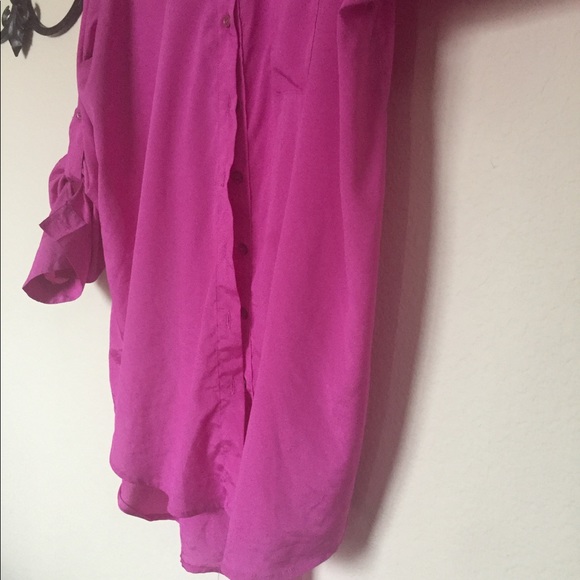 Ashley Stewart Button Down Rill Tab Tunic 14/16 - Picture 4 of 7